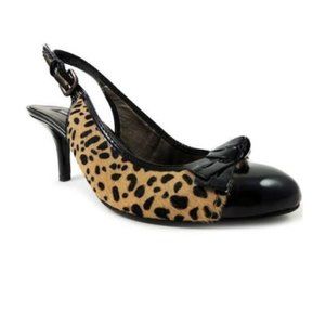 Bandolino Cheetah and patent slingback, Sz. 10